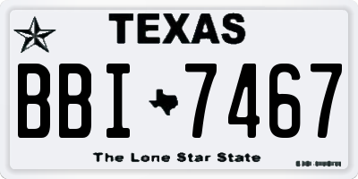 TX license plate BBI7467
