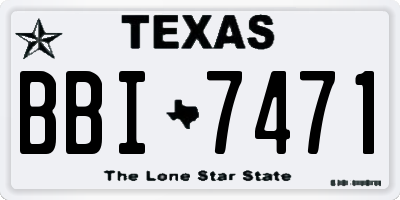 TX license plate BBI7471