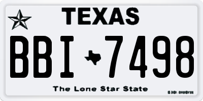 TX license plate BBI7498