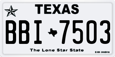 TX license plate BBI7503