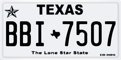 TX license plate BBI7507