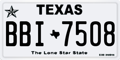 TX license plate BBI7508