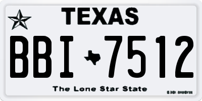 TX license plate BBI7512