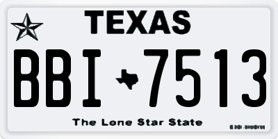 TX license plate BBI7513