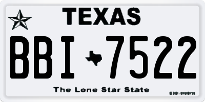 TX license plate BBI7522