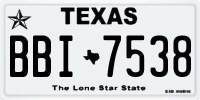 TX license plate BBI7538