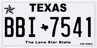 TX license plate BBI7541