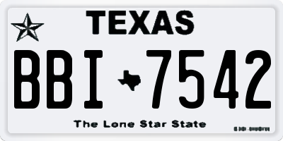 TX license plate BBI7542
