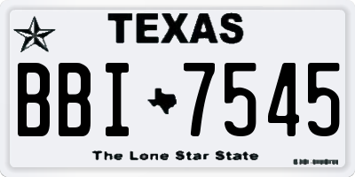 TX license plate BBI7545