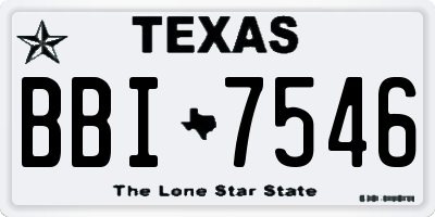 TX license plate BBI7546
