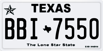TX license plate BBI7550