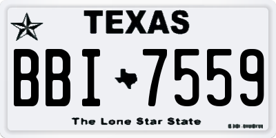 TX license plate BBI7559
