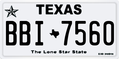 TX license plate BBI7560