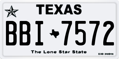 TX license plate BBI7572