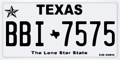 TX license plate BBI7575