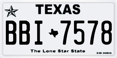 TX license plate BBI7578