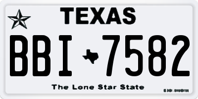 TX license plate BBI7582
