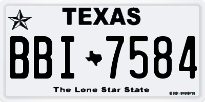 TX license plate BBI7584