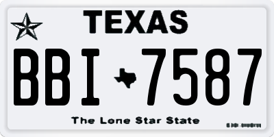 TX license plate BBI7587