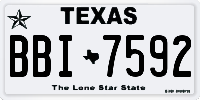 TX license plate BBI7592