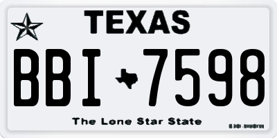TX license plate BBI7598