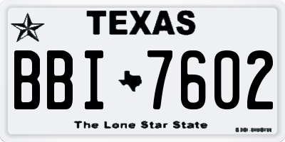 TX license plate BBI7602