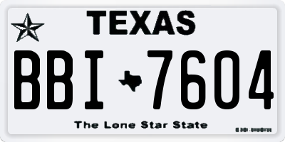 TX license plate BBI7604