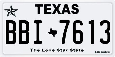 TX license plate BBI7613