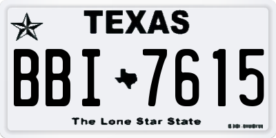 TX license plate BBI7615