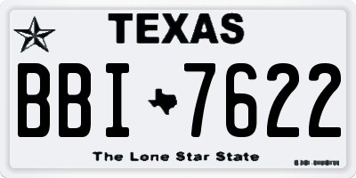 TX license plate BBI7622
