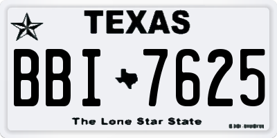 TX license plate BBI7625
