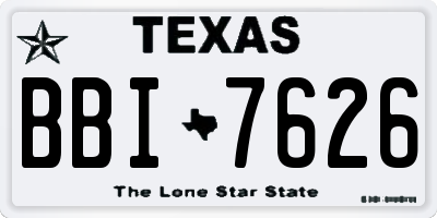TX license plate BBI7626