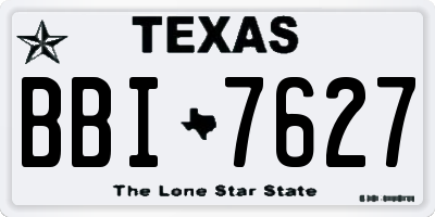 TX license plate BBI7627
