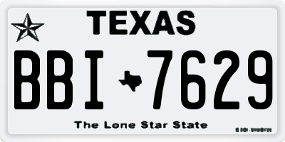 TX license plate BBI7629