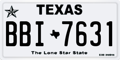 TX license plate BBI7631
