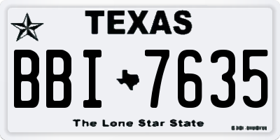 TX license plate BBI7635