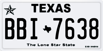 TX license plate BBI7638