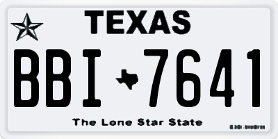 TX license plate BBI7641