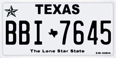 TX license plate BBI7645