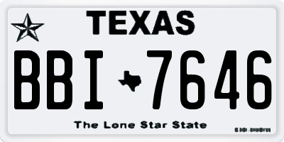 TX license plate BBI7646