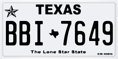TX license plate BBI7649