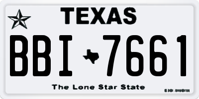 TX license plate BBI7661