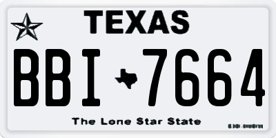 TX license plate BBI7664