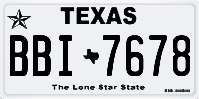 TX license plate BBI7678