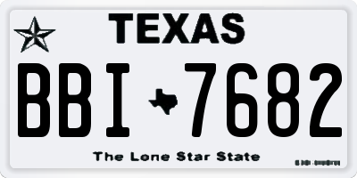 TX license plate BBI7682