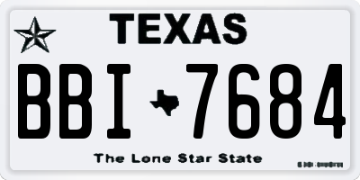 TX license plate BBI7684