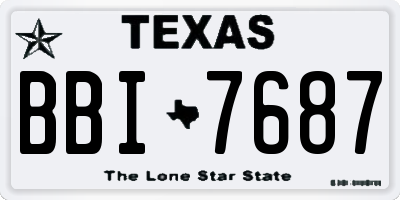 TX license plate BBI7687