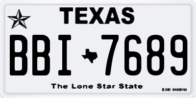 TX license plate BBI7689