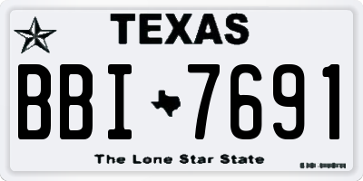 TX license plate BBI7691