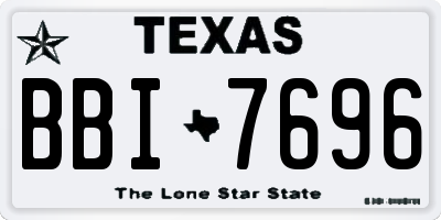 TX license plate BBI7696